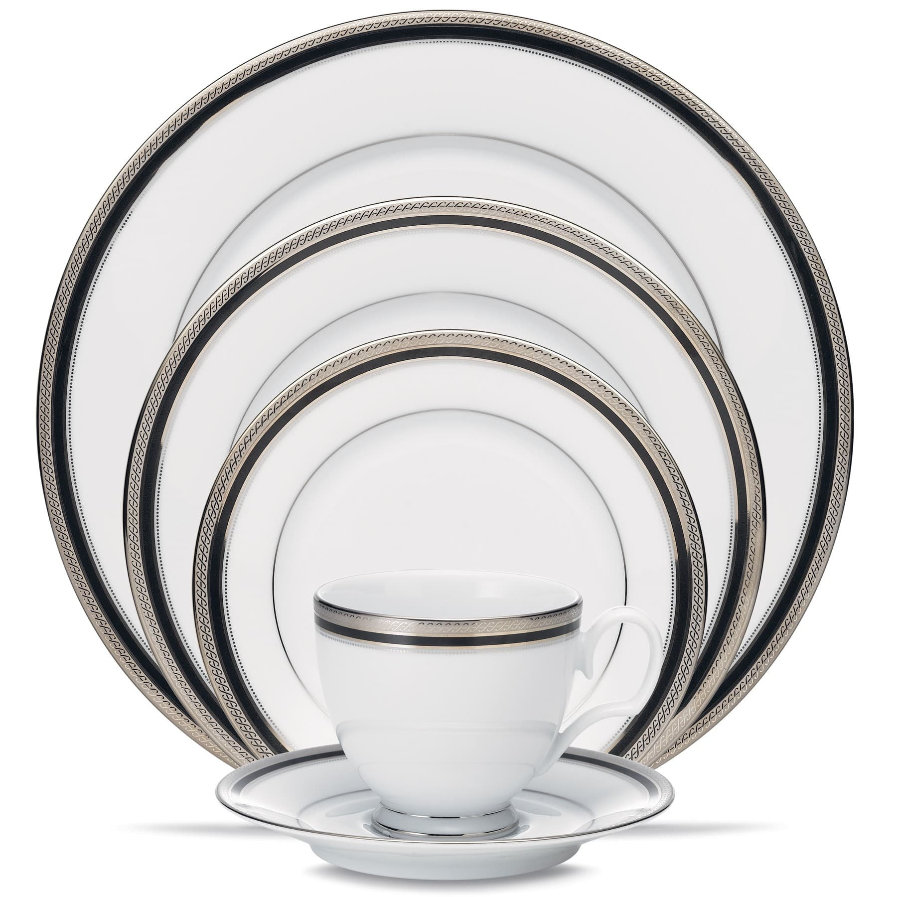 Austin Platinum Dinner Set for One – 5 pcs by Noritake