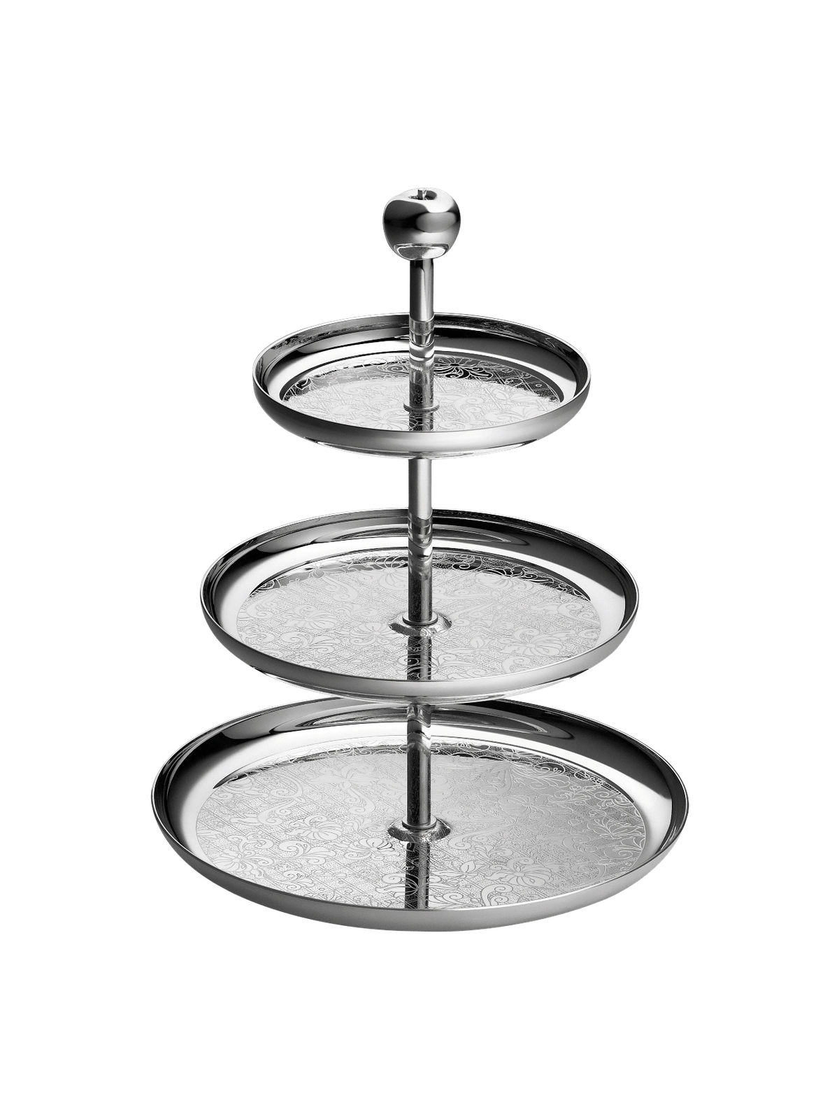 Трёхъярусная десертная этажерка с посеребрением — Jardin d'Eden