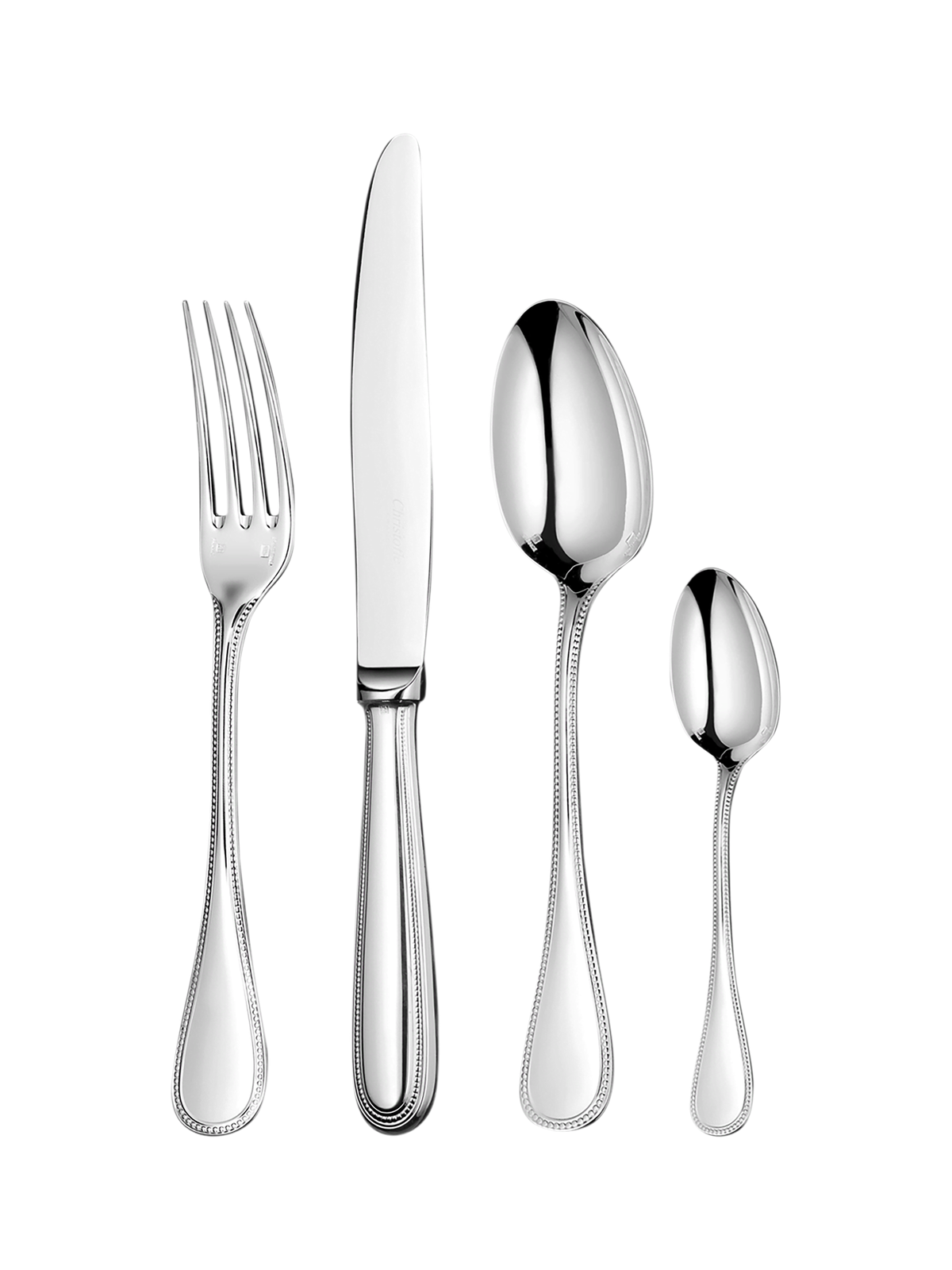 Столовый набор из нержавеющей стали, 24 предмета, с футляром — Perles Acier