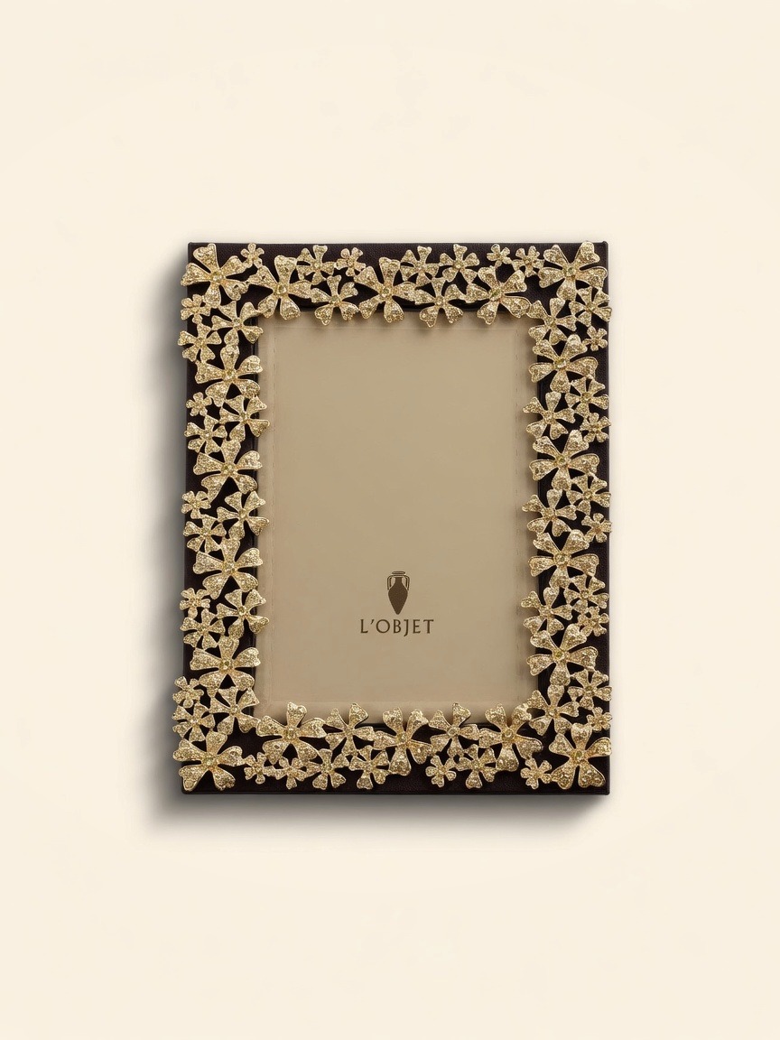 Garland — Frame for 4×6 Photo, Gold, Yellow Crystals