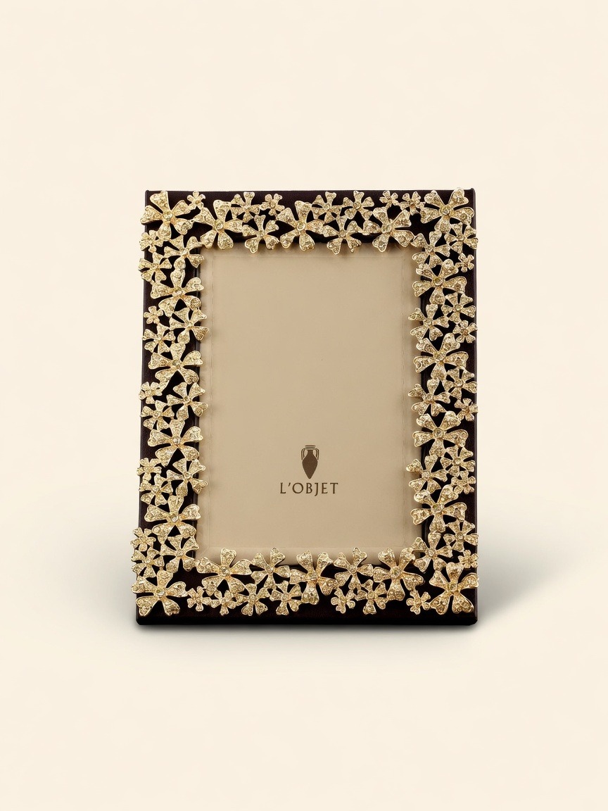 Garland — Frame for 5×7 Photo, Gold, Yellow Crystals