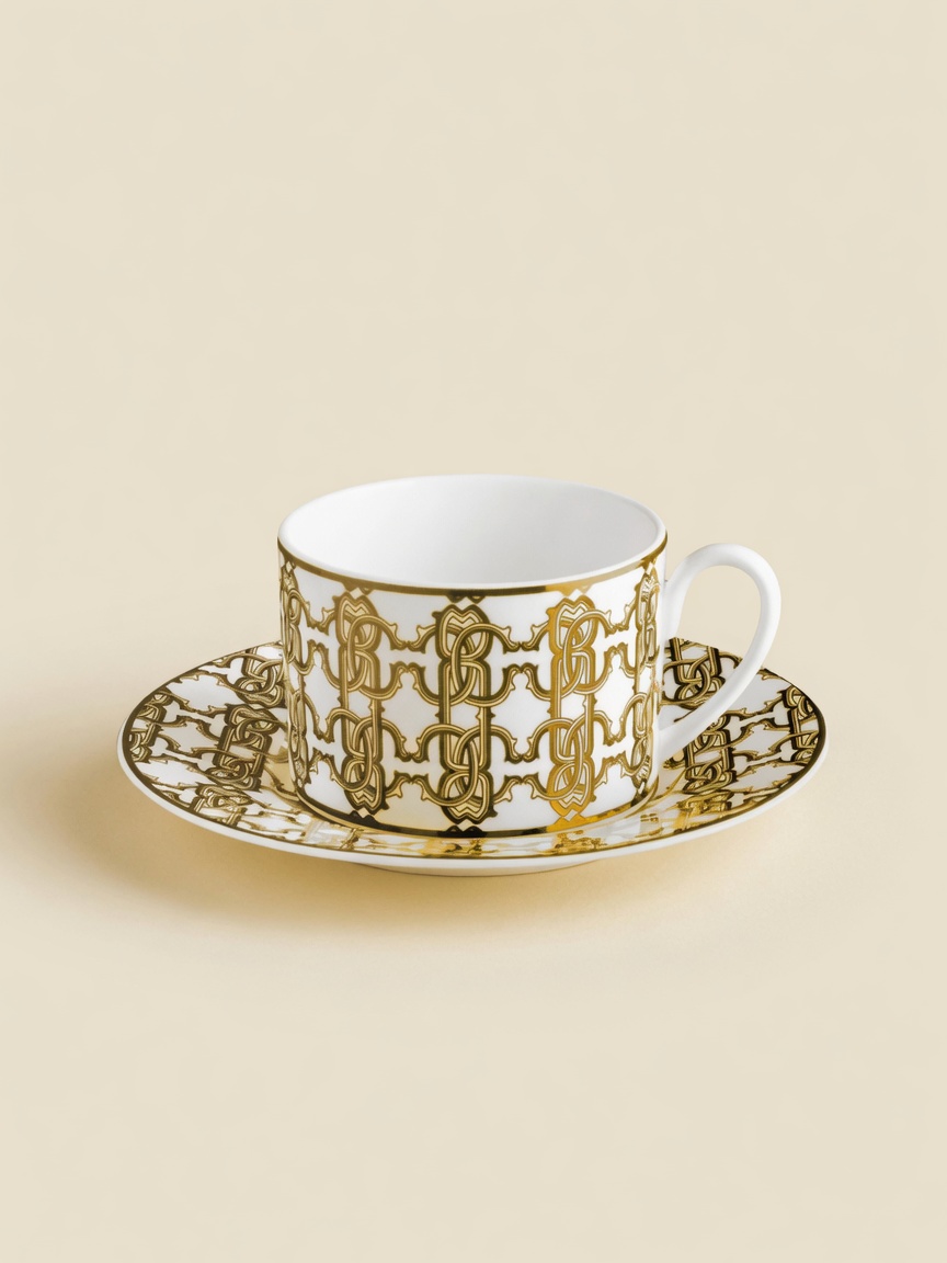 Monogram Gold — чайная чашка с блюдцем