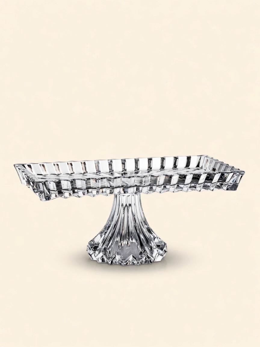 Crown Jewel — Footed Rectangular Platter, 35 × 19 cm