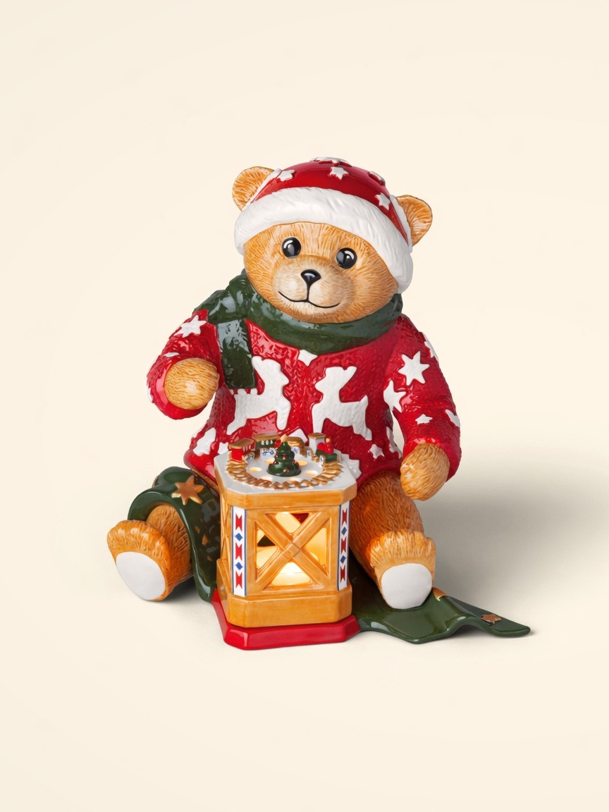 Christmas Toys — Teddy with Lantern Tealight Holder