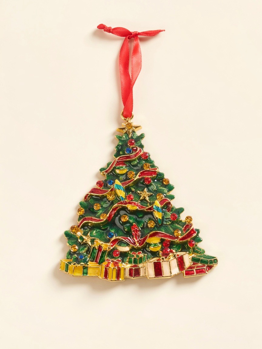 Winter Collage — Christmas Tree Hanging Ornament