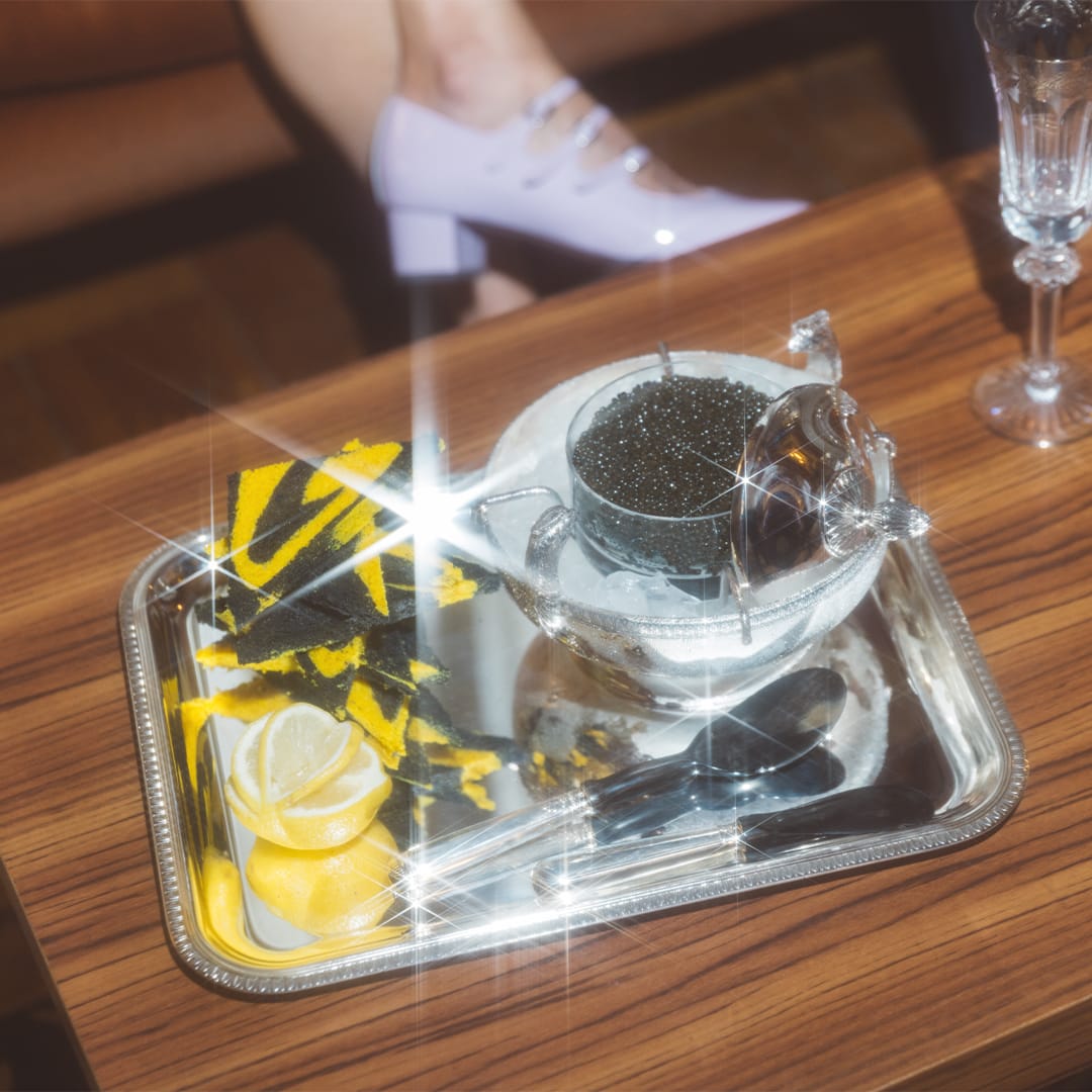 Набор для подачи икры с посеребрением — Malmaison 3