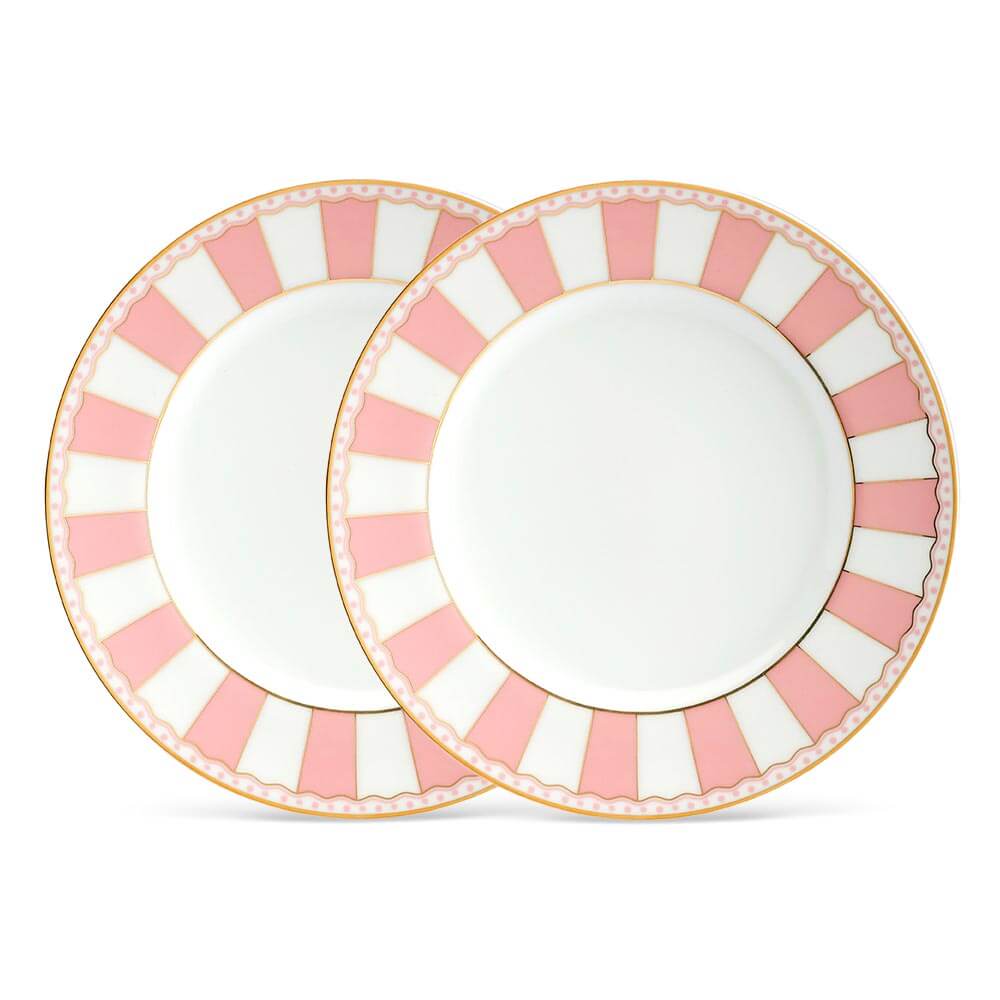 Carnival Pink Dessert Plate 21 cm , set of  2 pcs by Noritake.