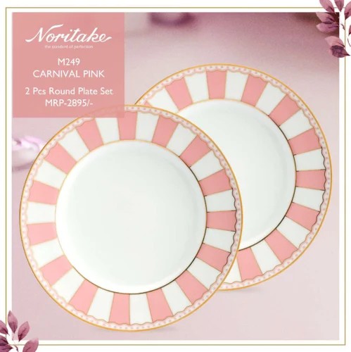 Carnival Pink Dessert Plate 21 cm , set of  2 pcs by Noritake. 2