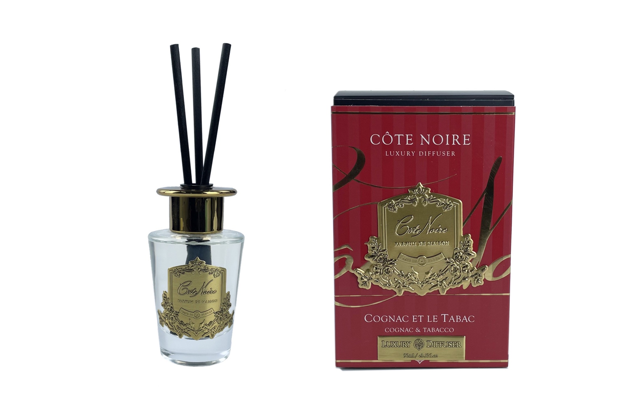 Diffusers — диффузор 90 мл, золотая эмблема, Cognac & Tobacco 2