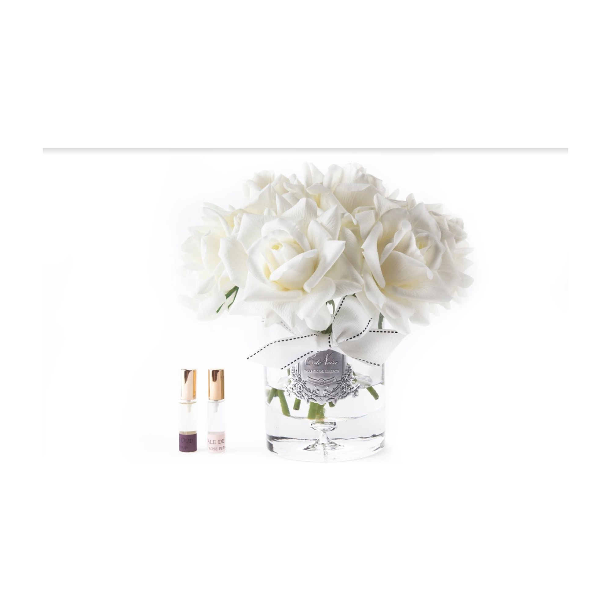 Luxury Grand Bouquet — розы, слоновая кость, серебряная эмблема 6