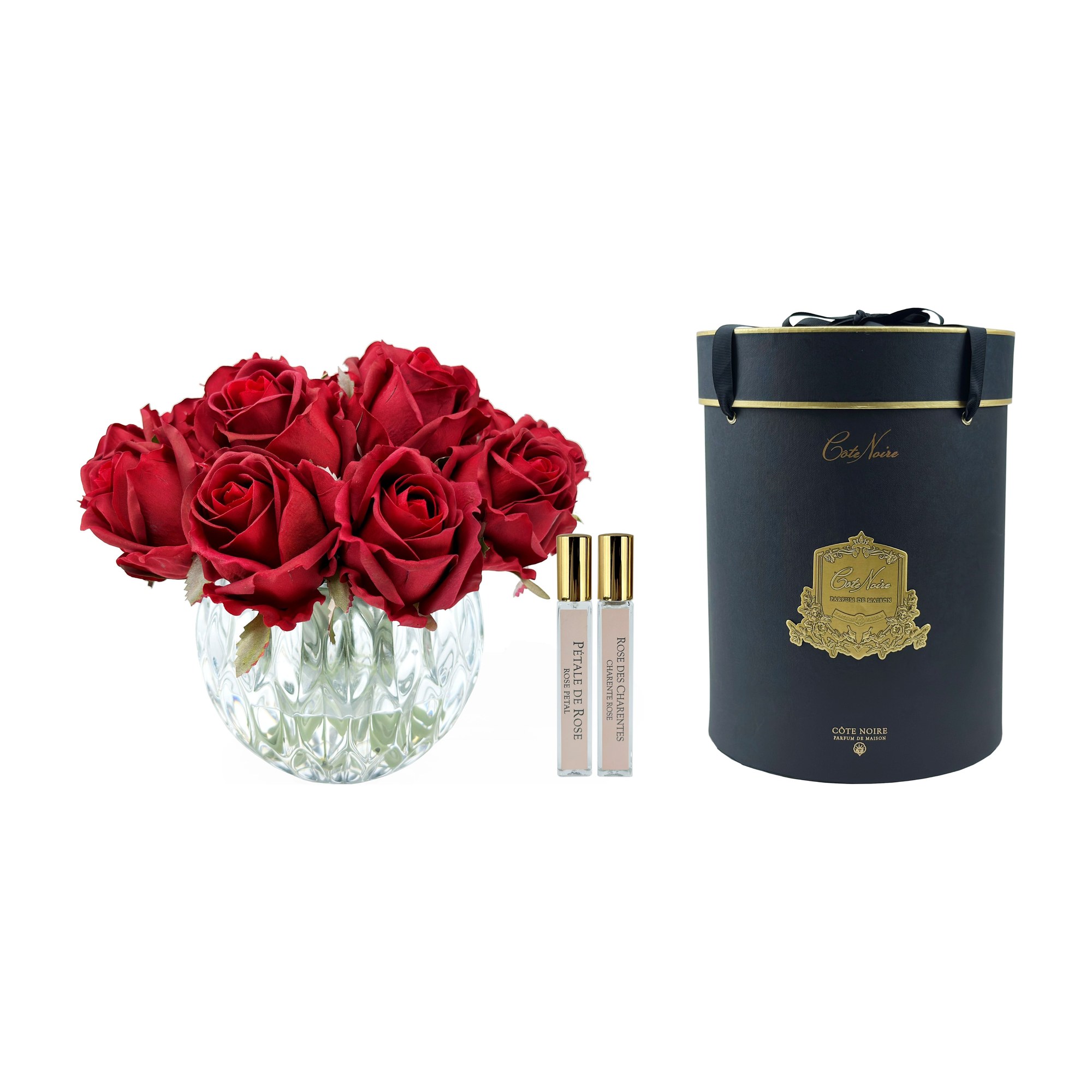 Luxury Round Bouquet — 13 бутонов роз, карминно-красный
