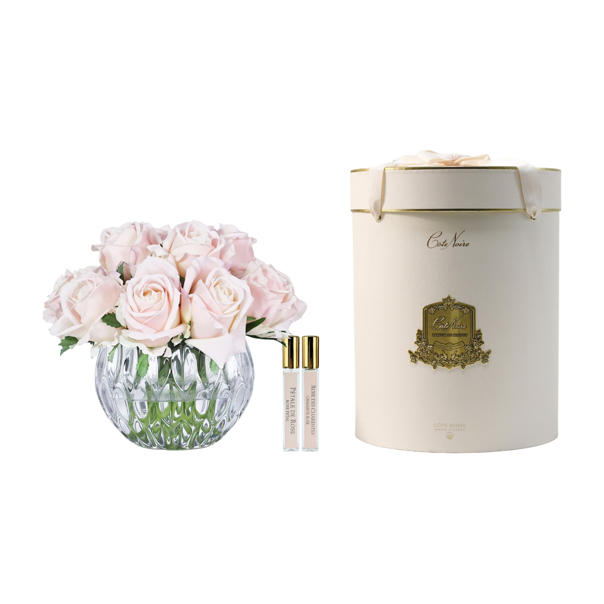 Luxury Round Bouquet — 13 бутонов роз, розовый шампань