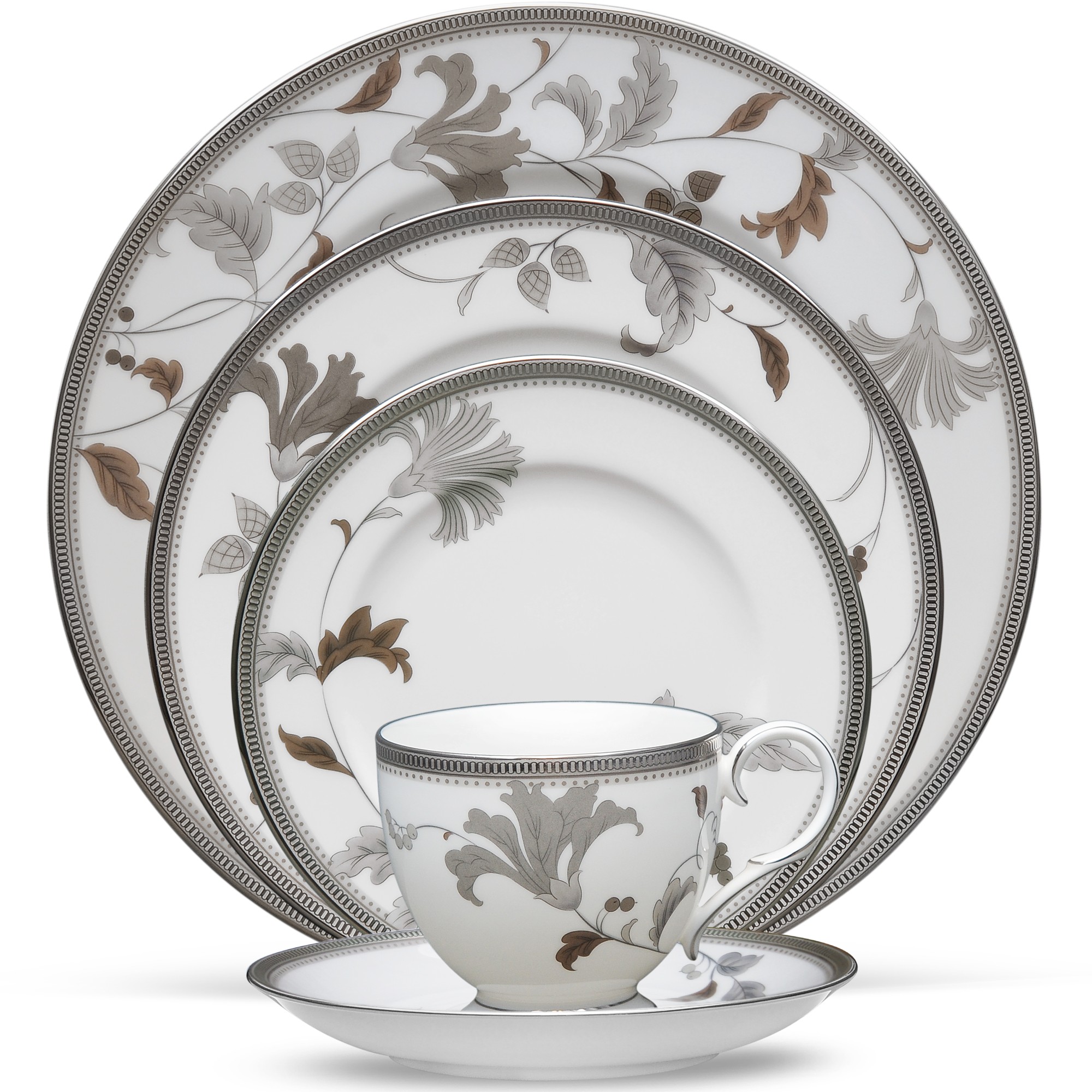Islay Platinum Dinner Set for One – 5 pcs by Noritake