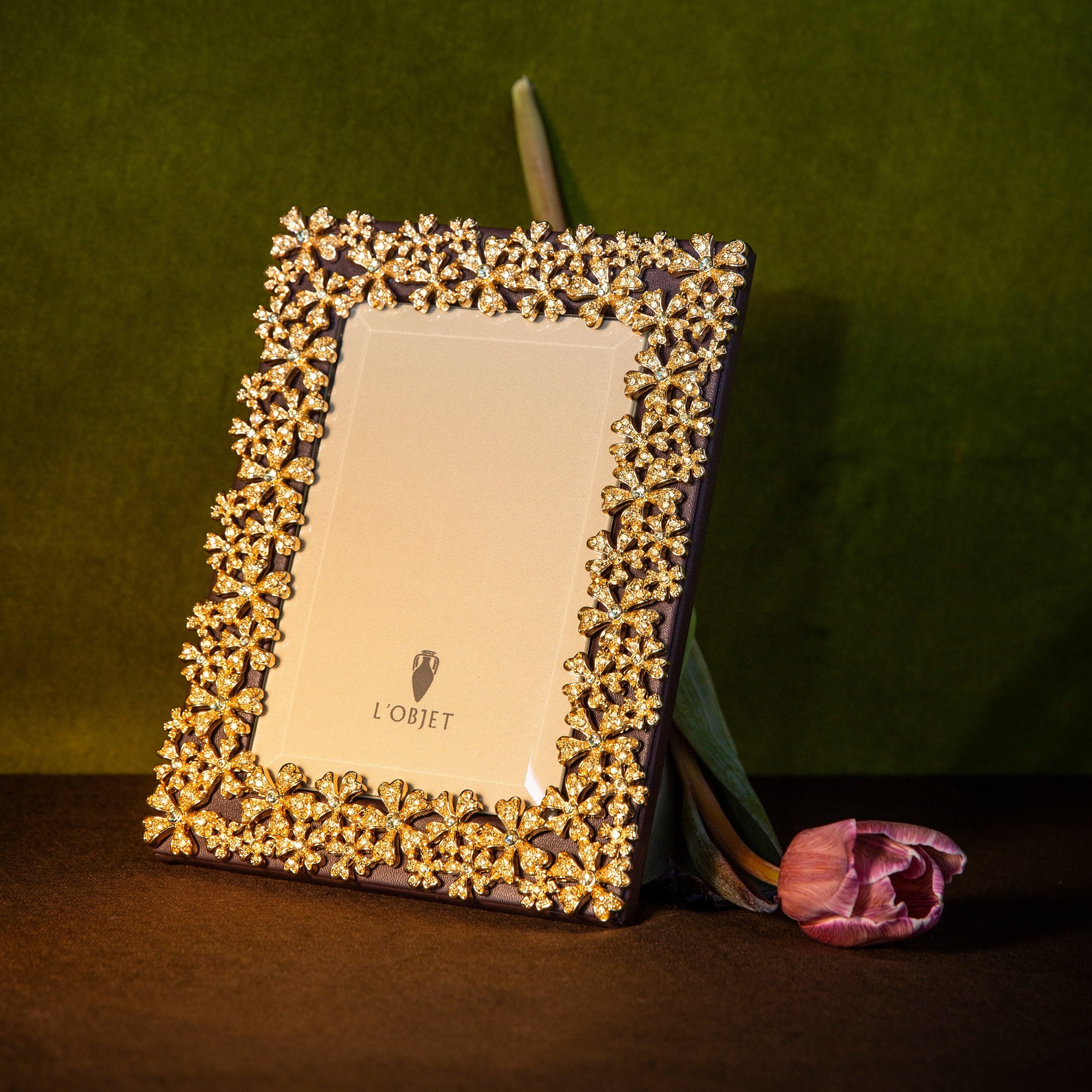 Garland — Frame for 4×6 Photo, Gold, Yellow Crystals 2
