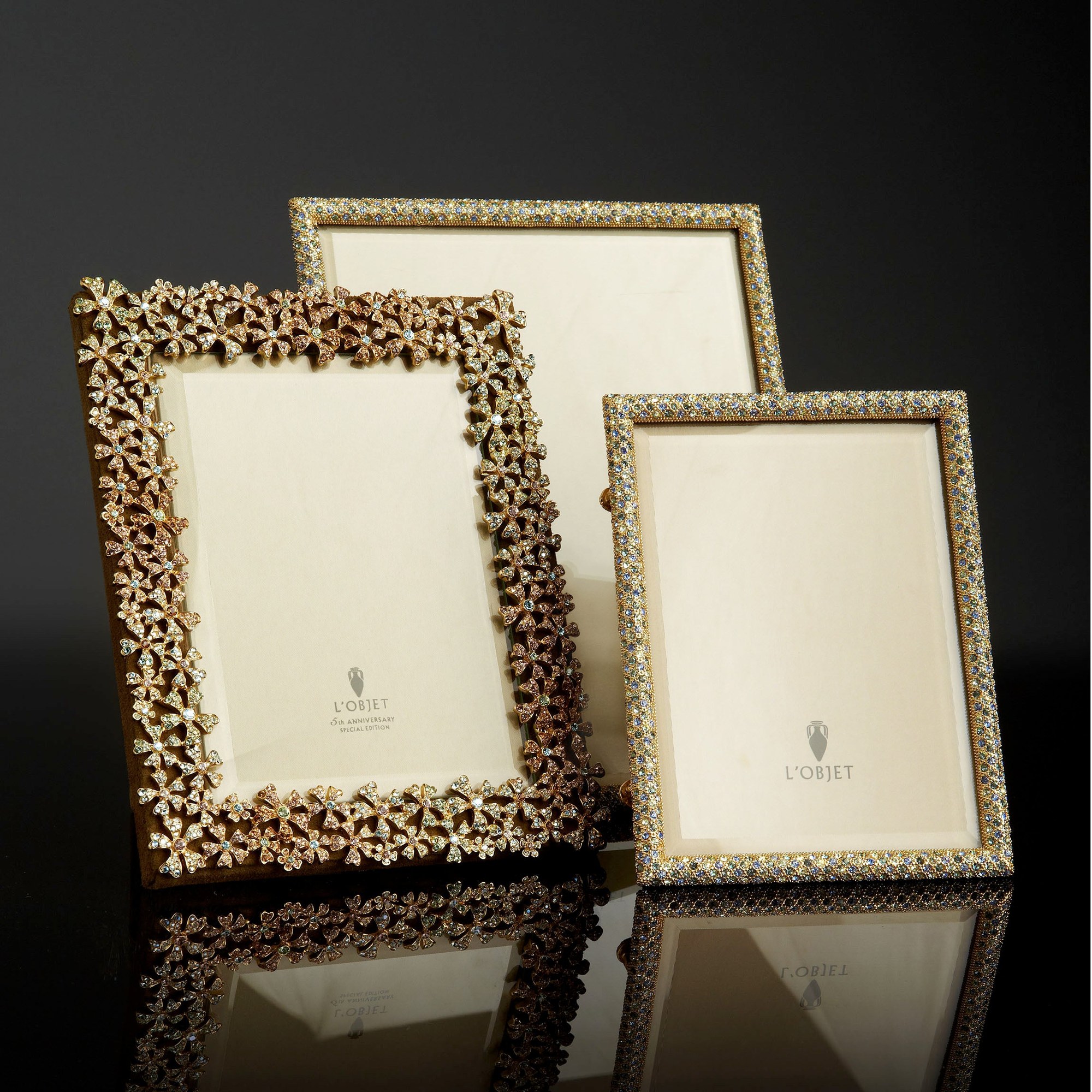 Garland — Frame for 4×6 Photo, Gold, Yellow Crystals 4