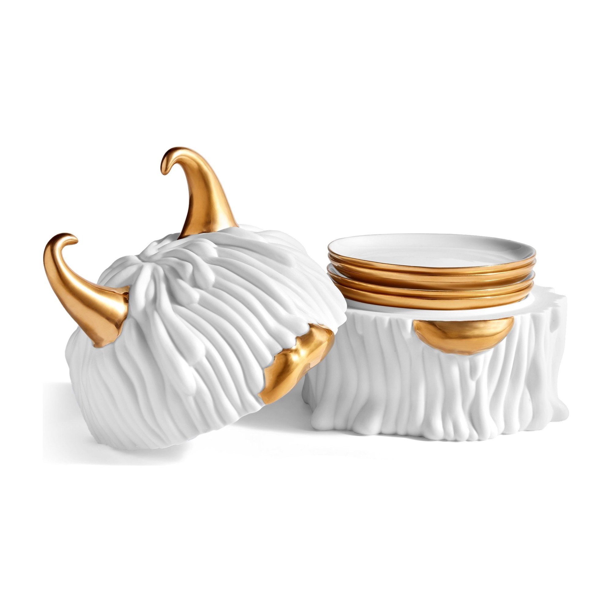 Haas Brothers — Lynda Box with 4 Plates, White 4