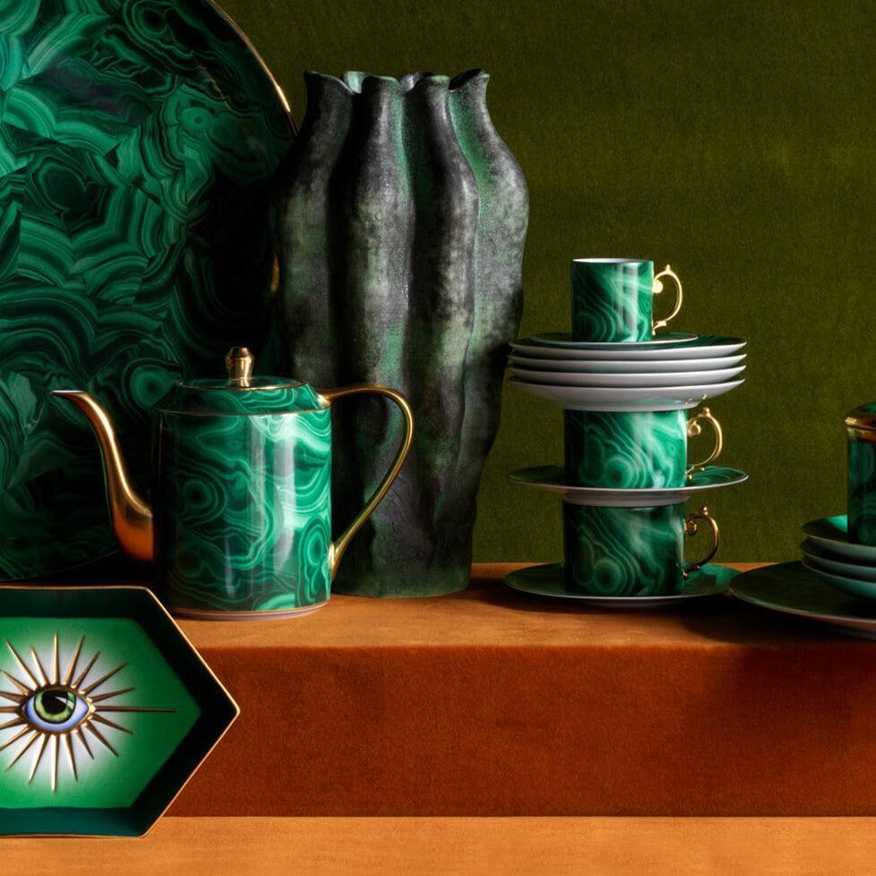 Malachite — Tea Cups & Saucers, Set of 2 3