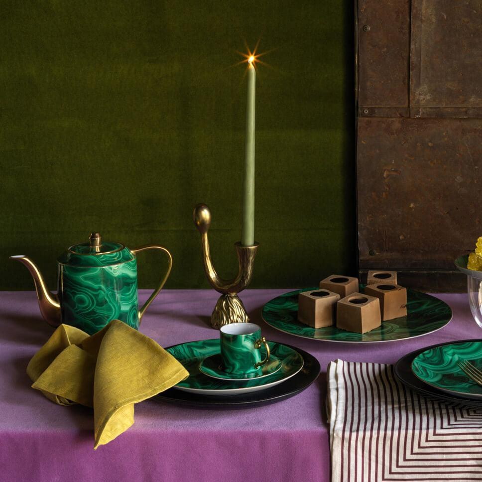 Malachite — Tea Cups & Saucers, Set of 2 4