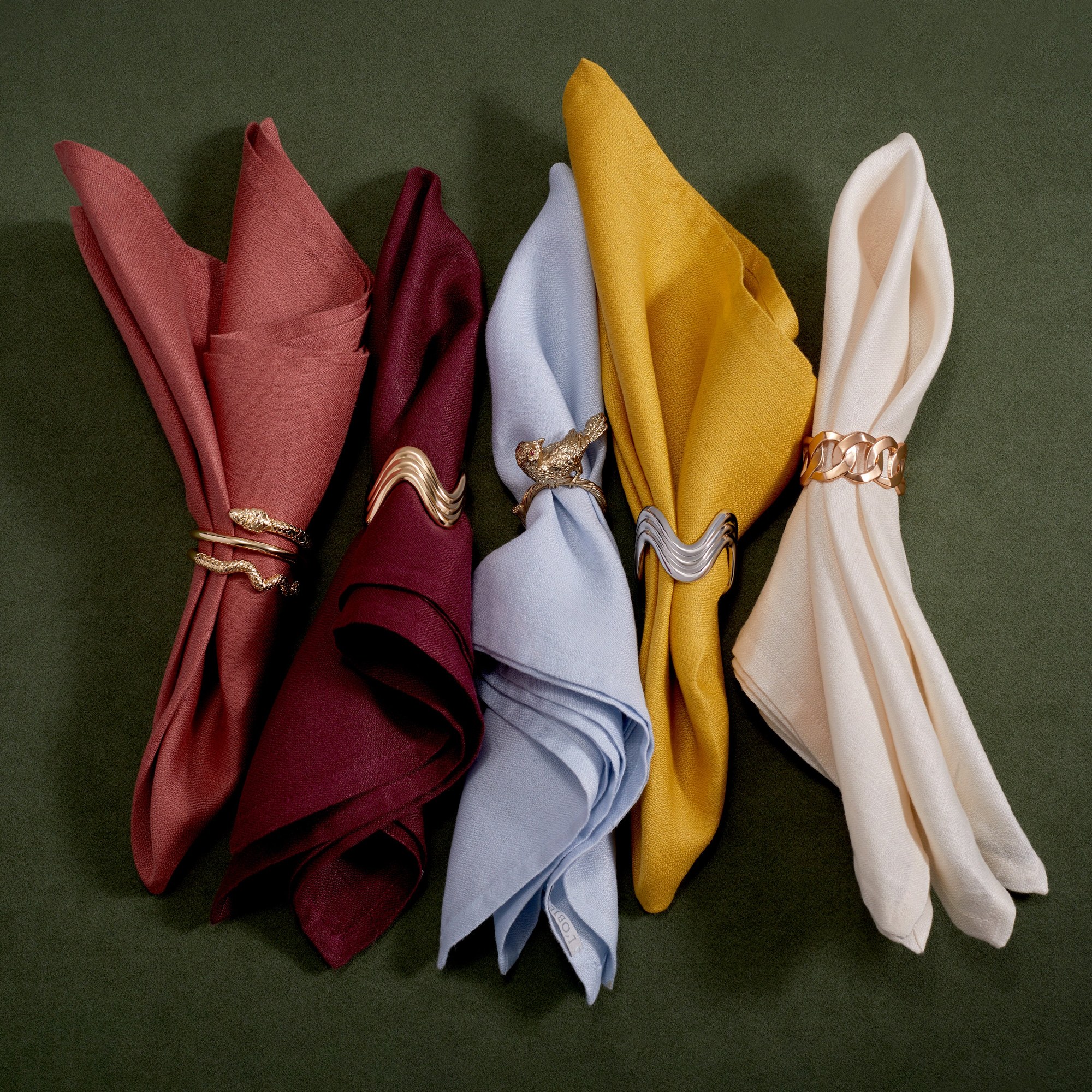Snake — Napkin Rings, Gold, Set of 4 2