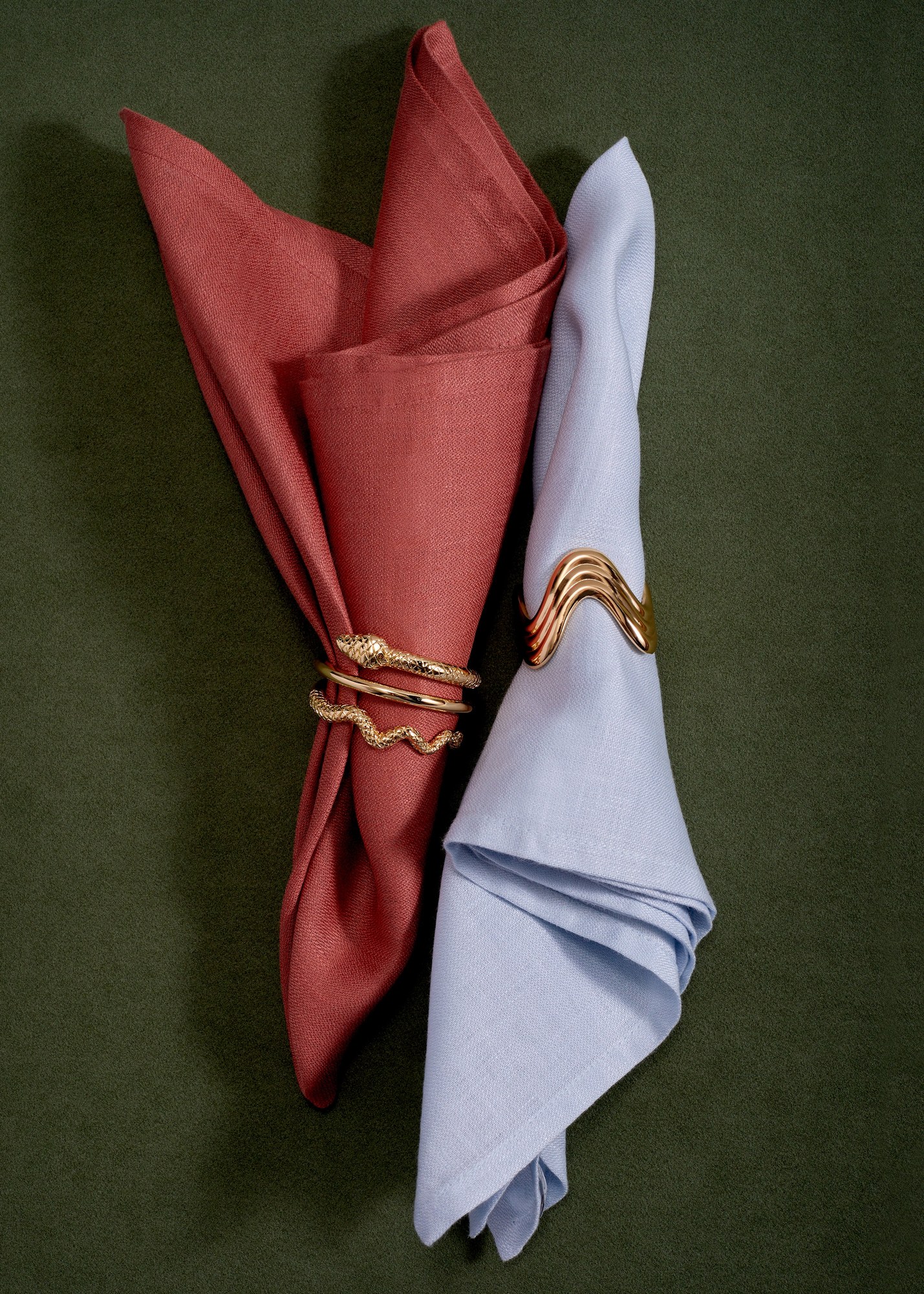 Snake — Napkin Rings, Gold, Set of 4 4