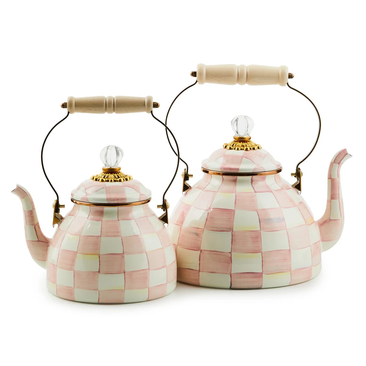 Mackenzie Childs ROSY CHECK 2 QUART TEA KETTLE 4