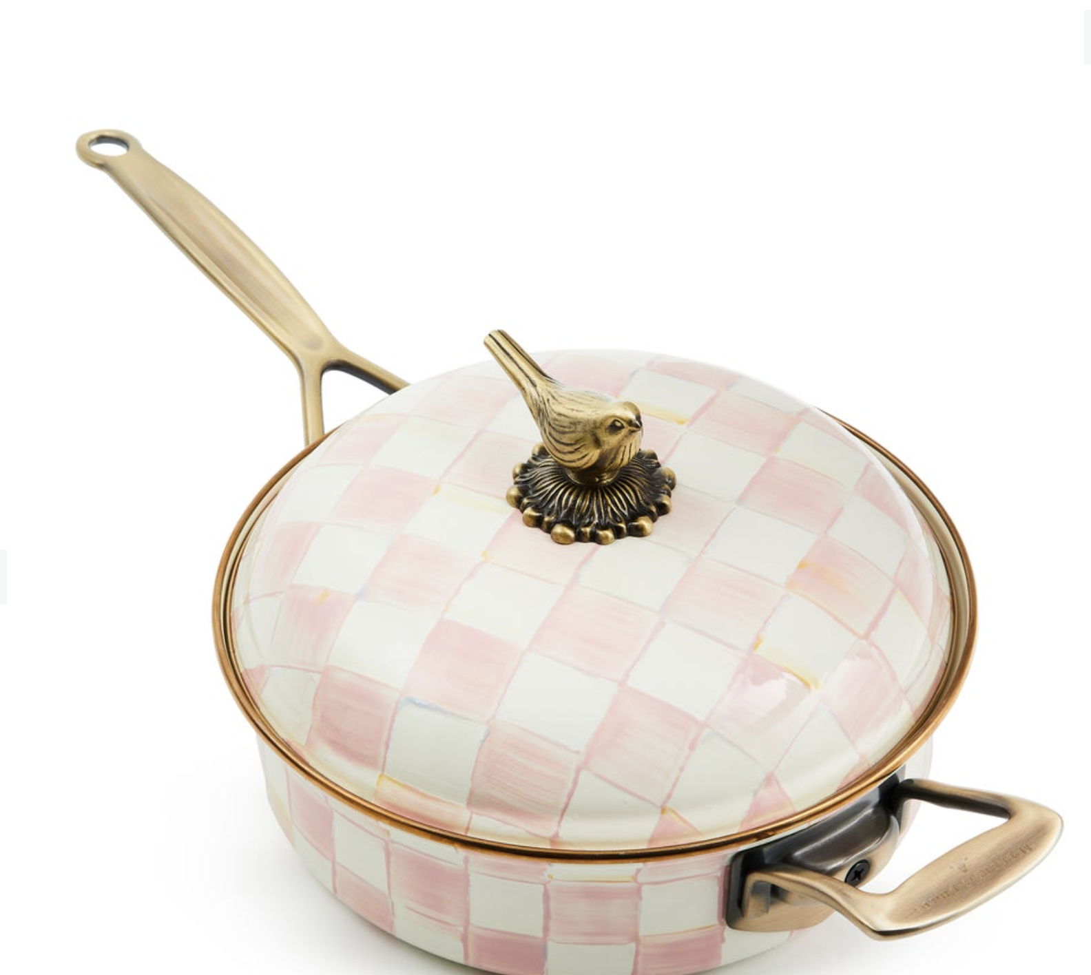 Mackenzie Childs ROSY CHECK 3 QT. SAUTE PAN