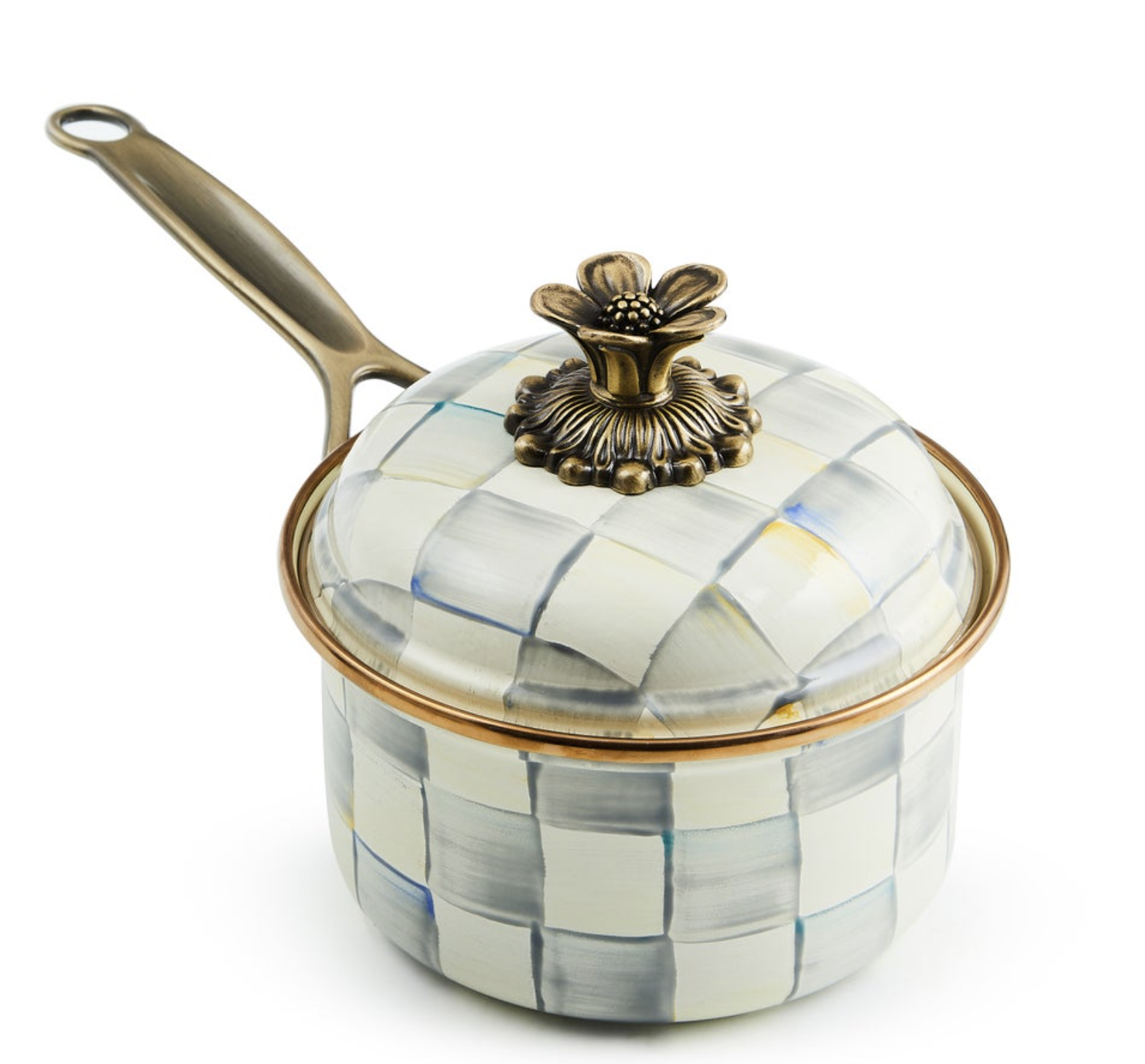Mackenzie Childs Sterling Check 1 Qt. Saucepan