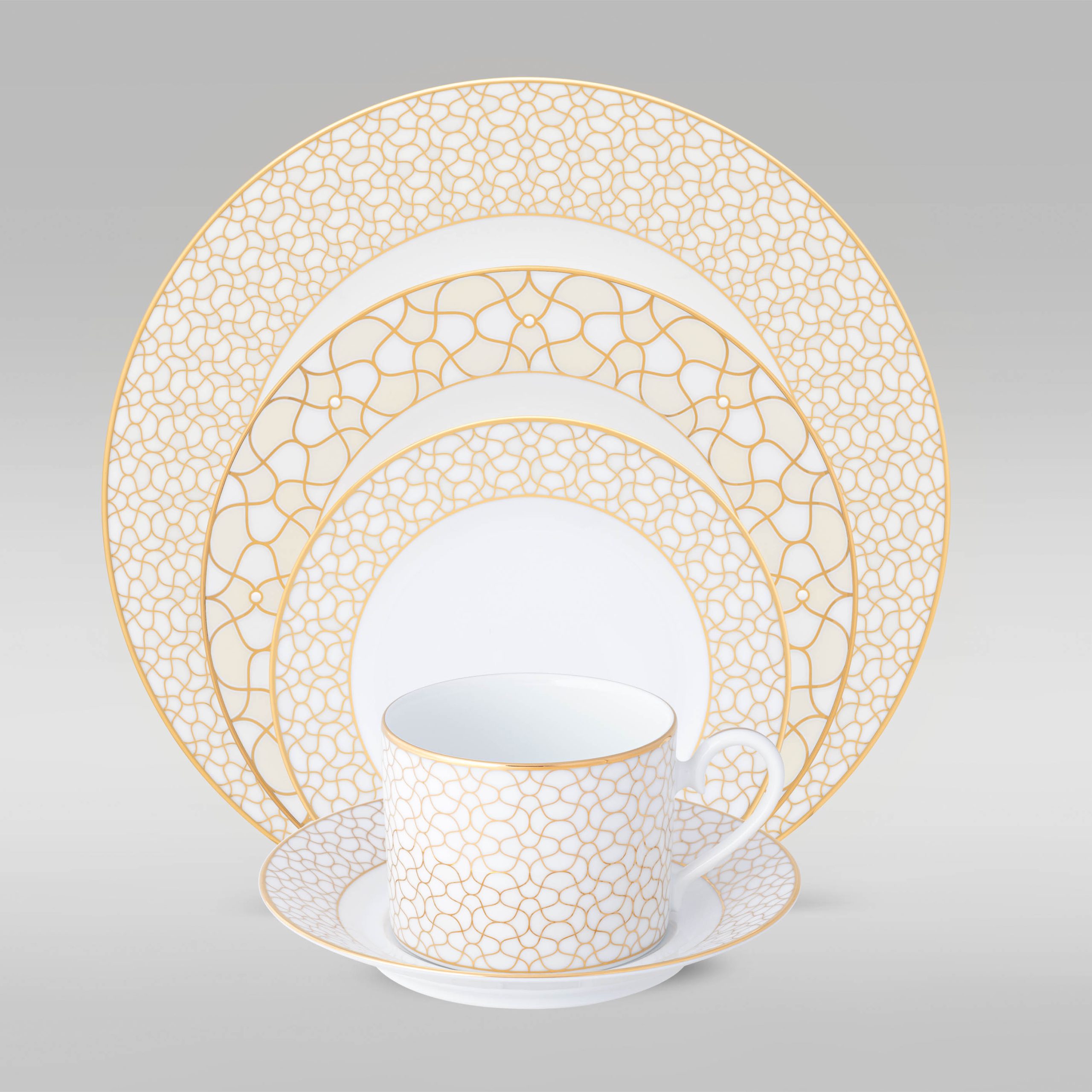 Ripple Gold Dinner Set for One – 5 pcs  by Noritake