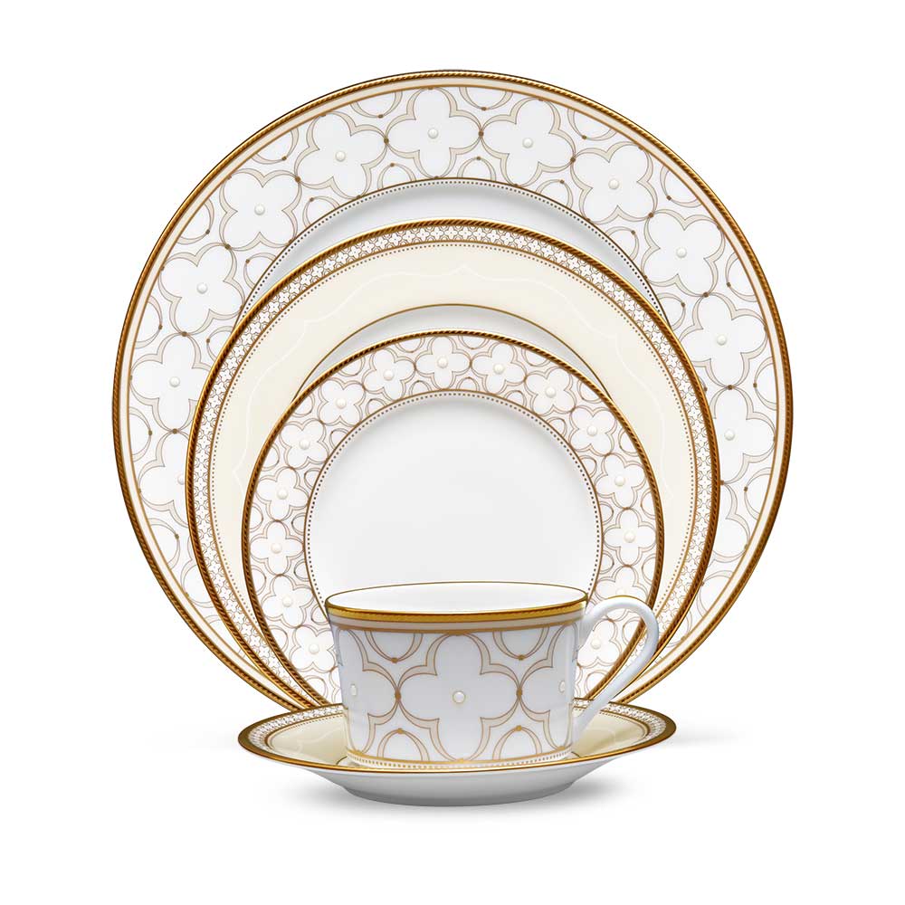 Trefolio Gold Dinner Set for One – 5 pcs by Noritake.