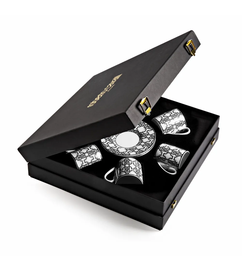 Monogram Black — Кофейная чашка + блюдце Набор из 6 шт